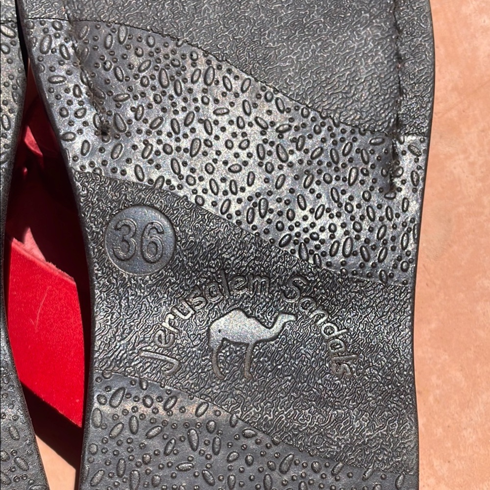 Red Leather Sandals - Picture 3 of 5